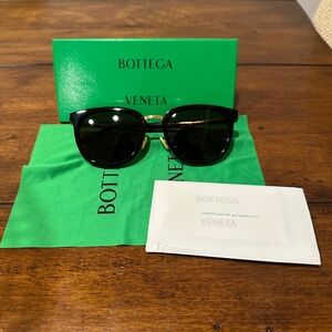 Bottega Veneta Black and Gold Sunglasses